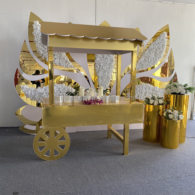 Supplies Party Display White Candy Cart Acrylic Ice Cream Candy Food Flower Carts For Sale