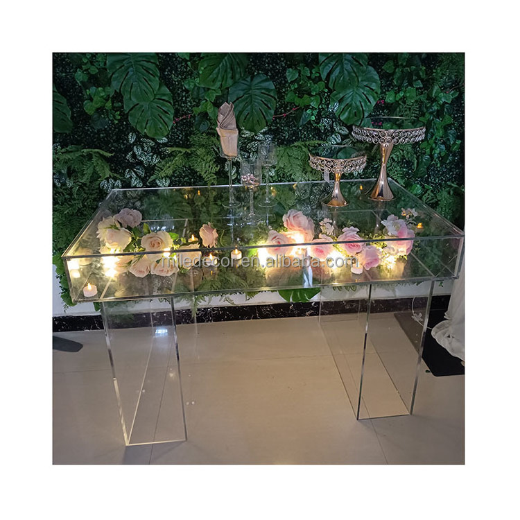 Hot Sale Clear Custom Acrylic Wedding Table Acrylic Bridal Ghost Table Sweetheart table For Events