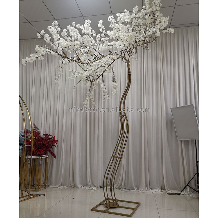 Events Decor Tall Metal Stand Cherry Tree Artificial Blossom Trees Centerpiece For Wedding Decoration