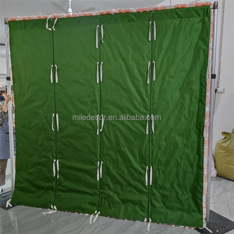 Custom 5d 3d Roll Up Cloth Flower Wall Wedding Decor Artificial Silk Rose Flower Panel Backdrop Flower Wall