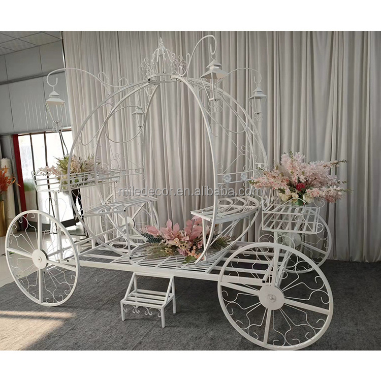 Outdoor Wedding Party White Cinderella Pumpkin Carriage Metal Pumpkin Carriage for Sale