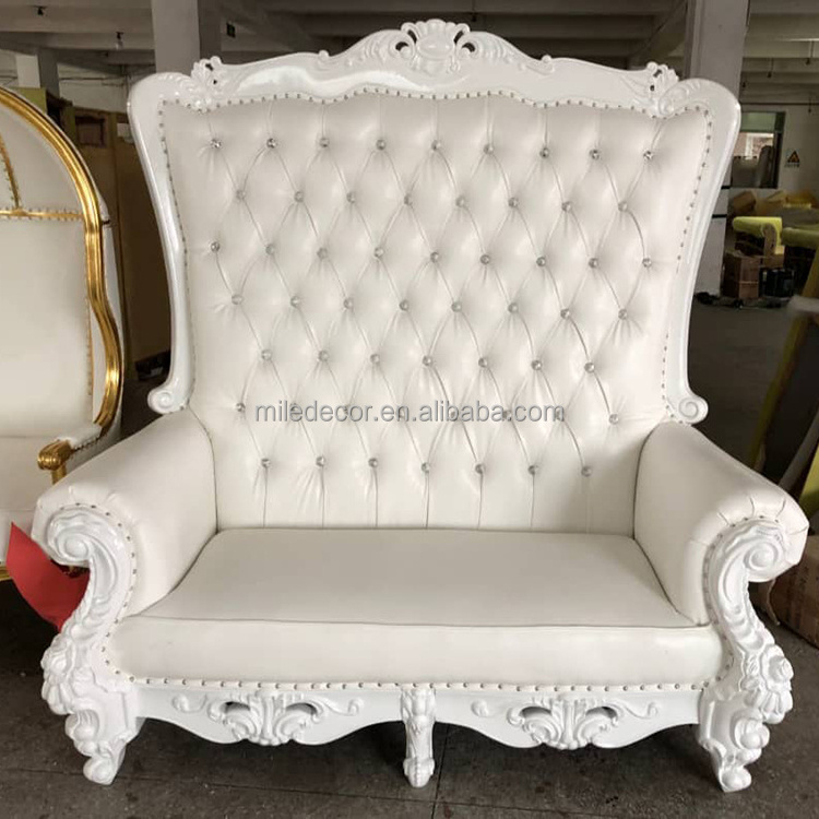 Latest Designed Luxury Party Furniture Gold Wedding Royal King Throne Chair Queen Sofa For Wedding