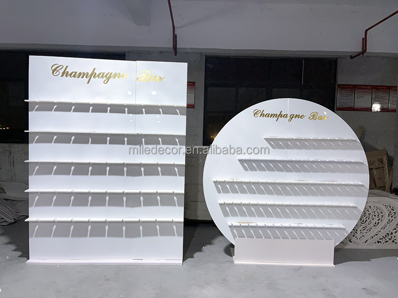 B-155 Wholesale Wedding Decoration Acrylic Wine Display Party Wall Holder Champagne Wall For Events Decor