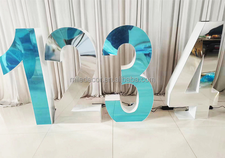 Wholesale Wedding Events Metal RGB Giant Infinite Mirror Abyss Marquee Number Letter For Party Decoration