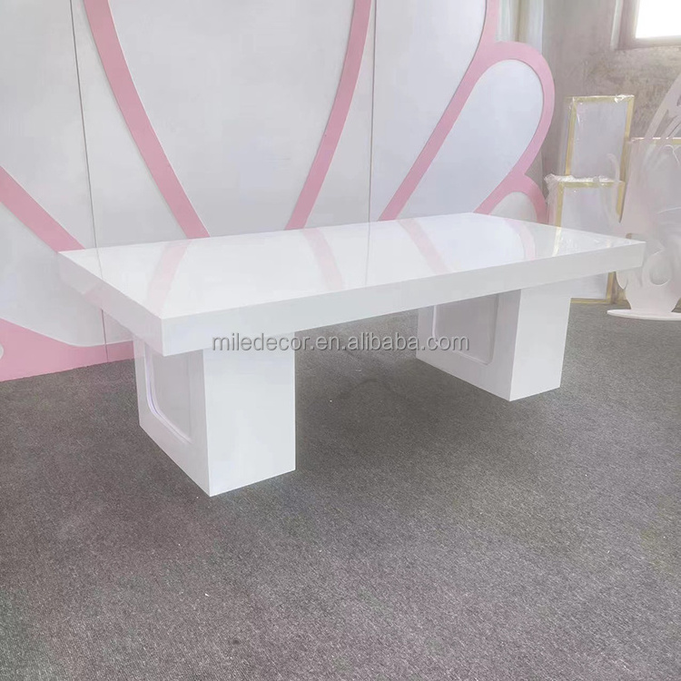 Wholesale Acrylic Children Table Furniture Rectangle Wedding Dining Event Kids Party Table