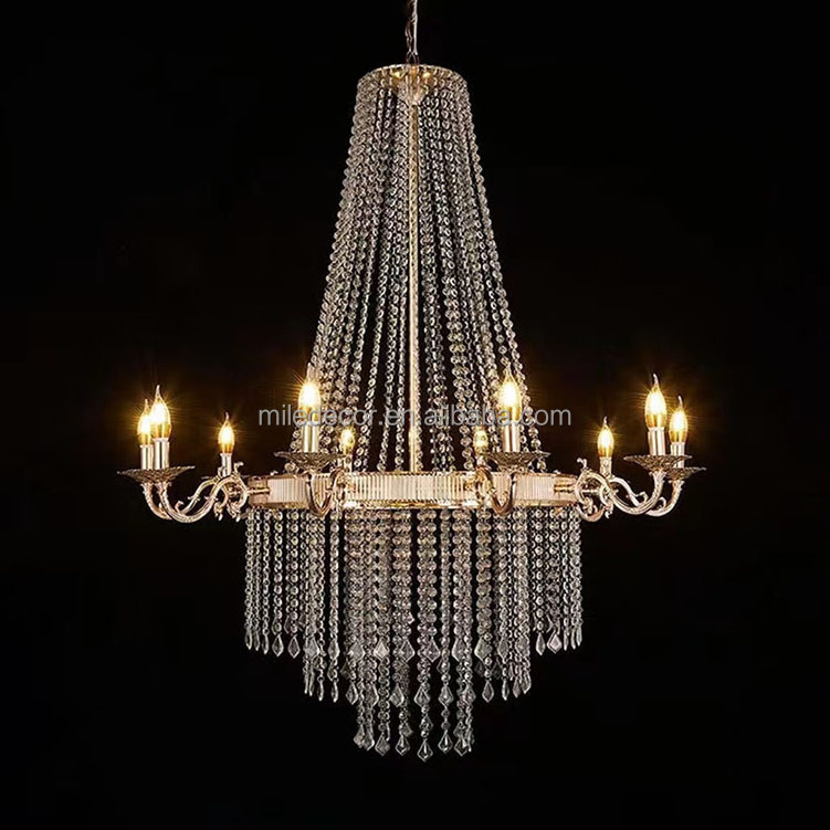 High Ceiling Modern Crystal Chandelier For Wedding Hotel Villa Led Lights Gold Silver Hanging Candelabra