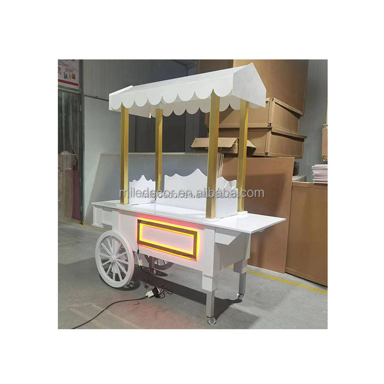 Hot Sell Candy Cart Event Wedding Gold Candy Cart Wooden Candy Cart For Holiday Festival Decor