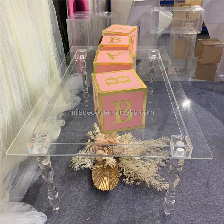 Wholesale Clear Acrylic Table For Wedding Party Events Decoration Ghost Table