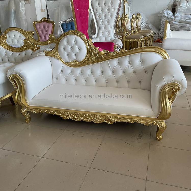 Latest Designed Luxury Party Furniture Gold Wedding Royal King Throne Chair Queen Sofa For Wedding