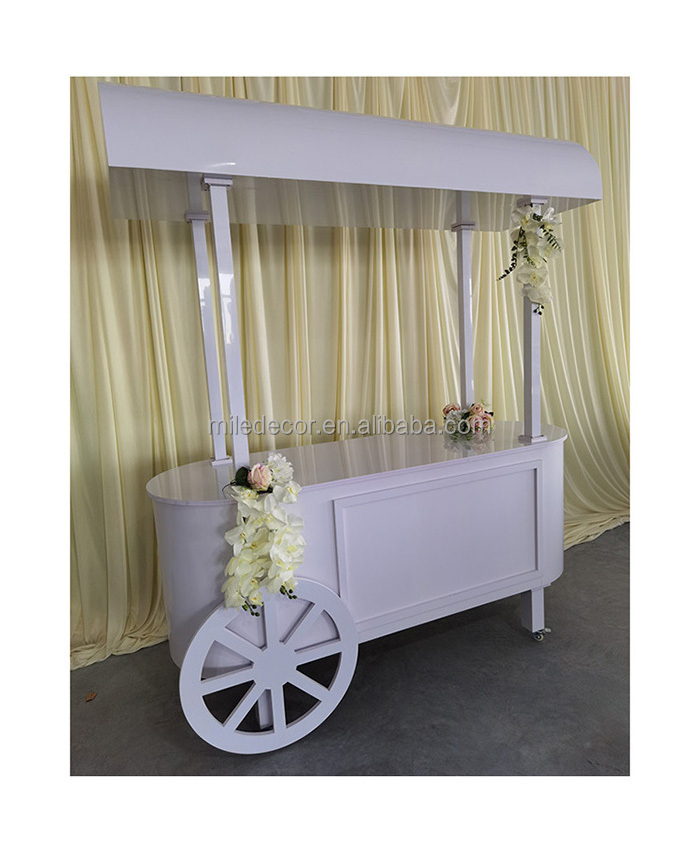 Supplies Party Display White Candy Cart Acrylic Ice Cream Candy Food Flower Carts For Sale