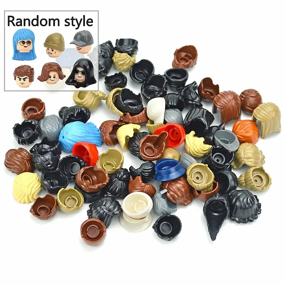 Figure Head Hair Hat Faces Laugh Cry Cute Facial Model Kids Toys Boy Girl Gift Expression DIY Bricks Building Blocks