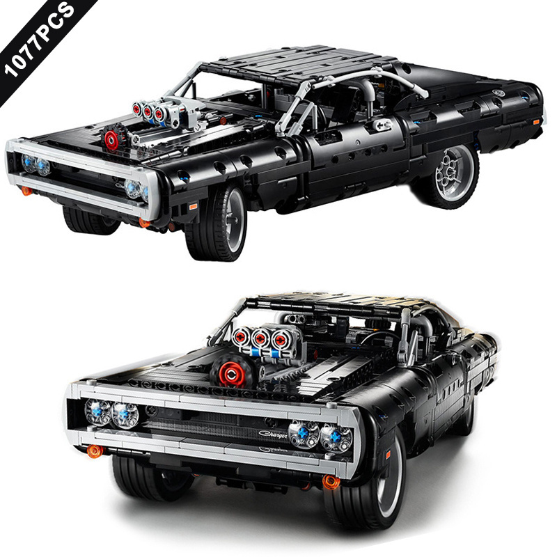 1077PCS Technical Dodge Charger Muscle Sport Car Building Blocks 42111 in Movie Fast and Furious Bricks Toys Gifts For Kids Boy