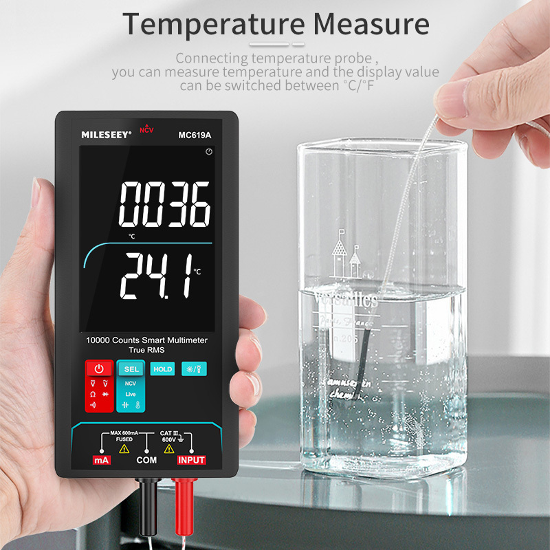 MILESEEY 9999 Counts Multimeter True RMS AC DC NCV Multimentro Digital MC619 Professional Digital Multimeter