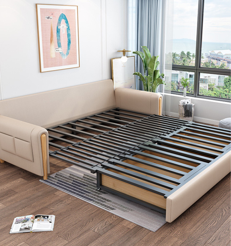 High Quality Rebound Sponge 3 2 1 Seater Metal Frame Foldable Apartment Furniture Storage Sofa Cum Bed Modern Folding Sofa Bed