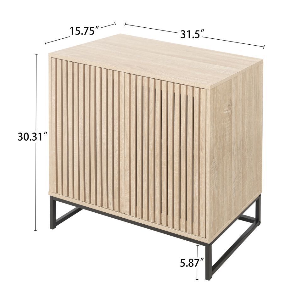 Factory outlet Bedroom Furniture Cabinet Wood Nightstand with 2 Doors Storage Nightstand Bedside Table