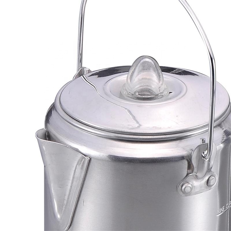 Stainless Steel 9 Cups Camping Coffee Pot Coffee Percolators For Campfire Or Stove Top Coffee Making