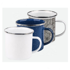 12oz 17oz Sublimation Enamel Coffee Camping Enamel Mugs Indoor Outdoor Tea Cup