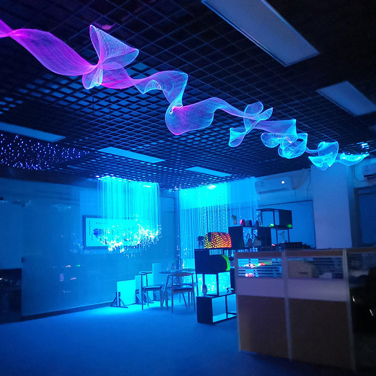 weave 10cm - 50cm width fiber optic mesh ribbon fibre netting light for tree star ceiling sensory room decoration