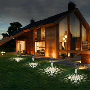 Outdoor Luminaire Pattern Design Decoration Ground Lights Ambient Garden light  solar flame torch yard lawn decoration lamp