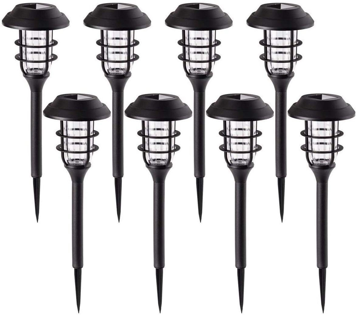 Solar Powered Garden Lawn Lamp Easy Install Durable Yard Decoration Waterproof Black Landscape Light Outdoor LED Bulb