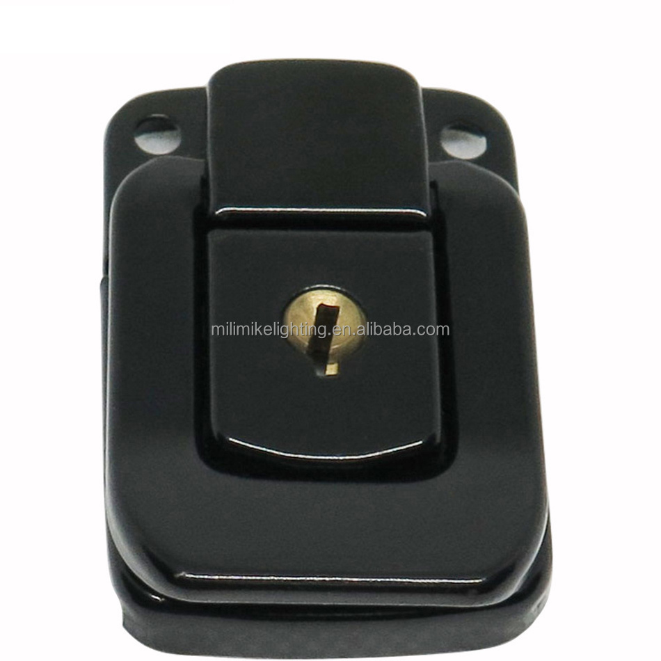 China Factory Black Toggle Case Catch Latch Chest Suitcase Hasp Square Padlocks with Key Bag Box Steel Buckle Clip Clasps