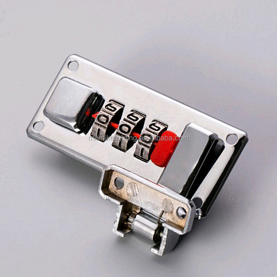 Simplistic Style Metal Nickel Plated Tool Box Latch Hasp 3-digit Combination Briefcase Lock Trolley Case Hardware Accessories