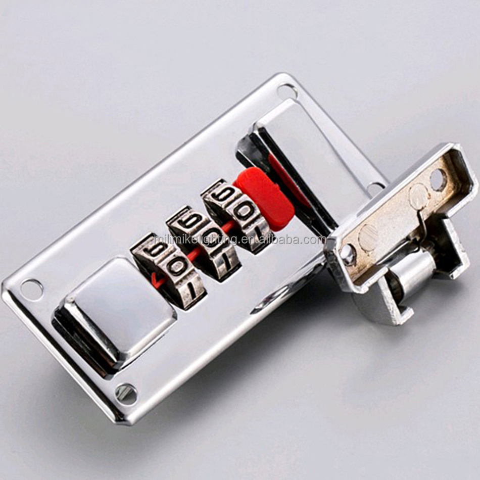 Simplistic Style Metal Nickel Plated Tool Box Latch Hasp 3-digit Combination Briefcase Lock Trolley Case Hardware Accessories