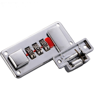 Simplistic Style Metal Nickel Plated Tool Box Latch Hasp 3-digit Combination Briefcase Lock Trolley Case Hardware Accessories