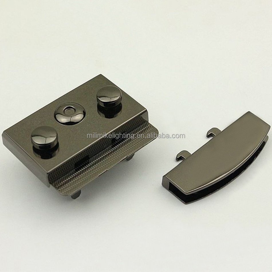 Rectangle Press Lock Clasp Watch Box Closure Squeeze Turn Lock Metal Rectangular Bag Hasp & Staple Safety Toggle Latch