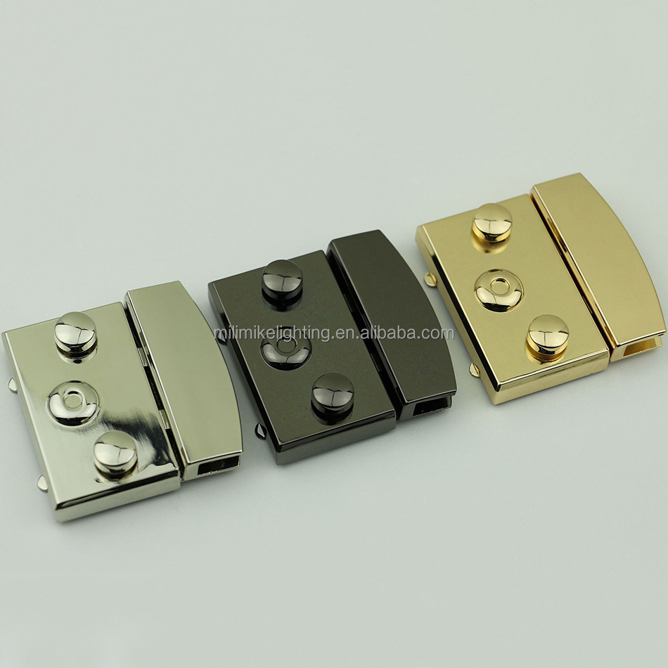 Rectangle Press Lock Clasp Watch Box Closure Squeeze Turn Lock Metal Rectangular Bag Hasp & Staple Safety Toggle Latch