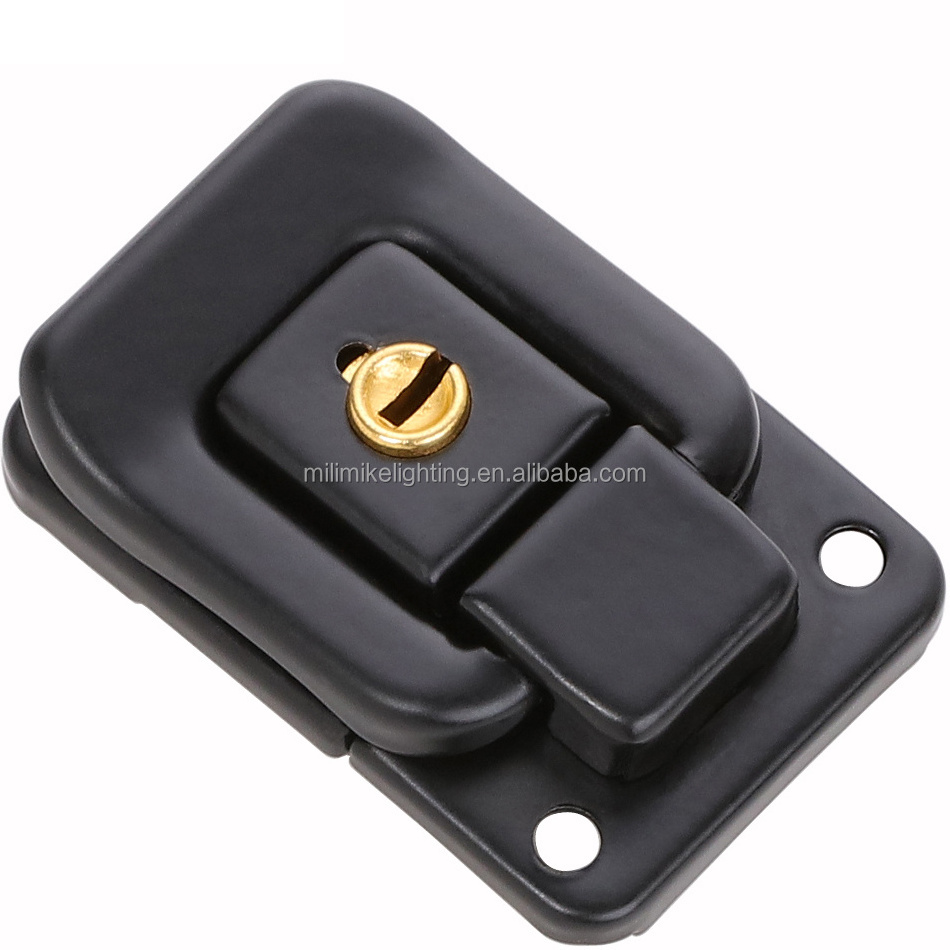 China Factory Black Toggle Case Catch Latch Chest Suitcase Hasp Square Padlocks with Key Bag Box Steel Buckle Clip Clasps