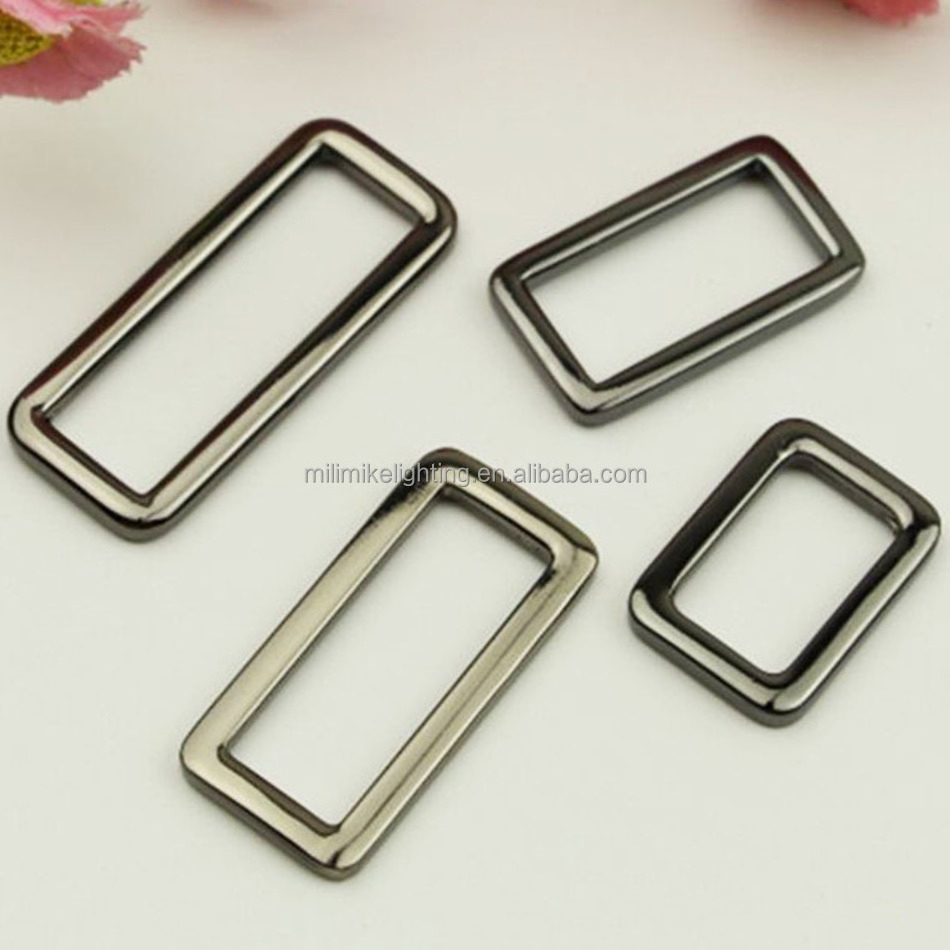 Classic Handbag Accessories Gunmetal Rectangle Bag Loop 25mm Bag Strap Rectangle Ring Zinc Alloy Webbing Buckles for Bag Purse