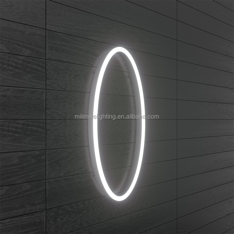 Creative linear profile elliptical ring led Wall Light Surface Mounted Customization for Lobby Villa Hallway Building Lighting