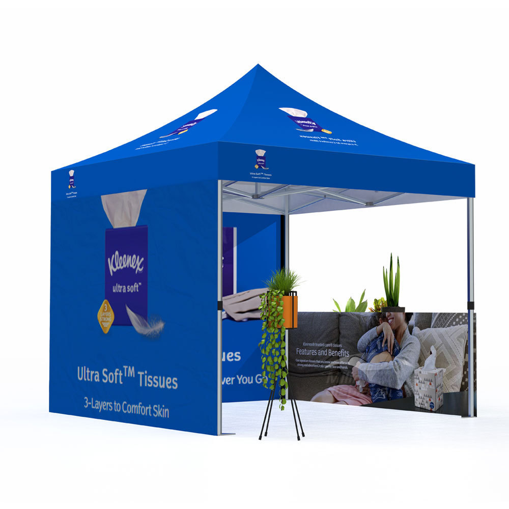 Custom Tent with Logo 10 x 10 Canopy Tent Side Wall Gazebo for Advertising  Trade Show Outdoor Events