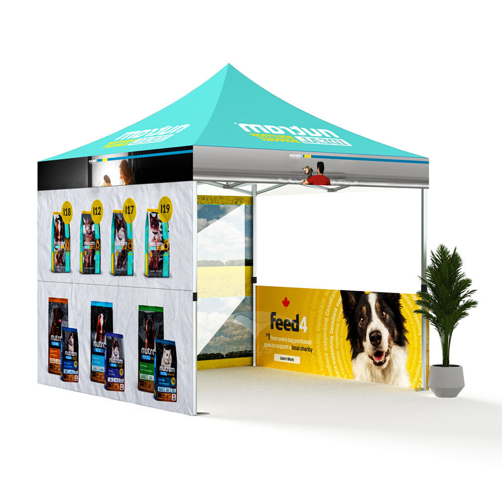 Custom Tent with Logo 10 x 10 Canopy Tent Side Wall Gazebo for Advertising  Trade Show Outdoor Events