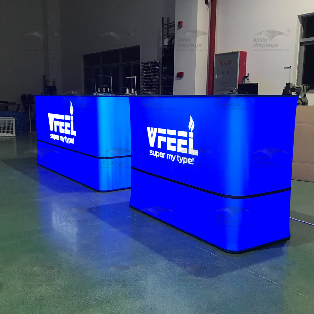 6.5ft Backlit Light Box Counter Portable Exhibition Counter Bright LED Backlit Trade Show Counter