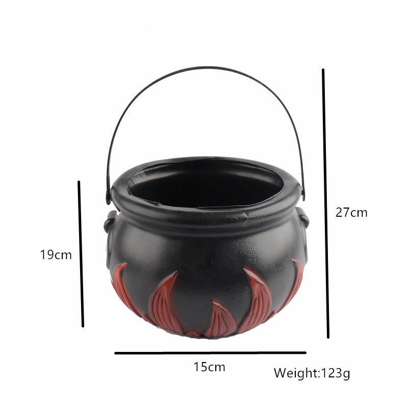 HH-0451 (17cm) Party Halloween novelty children candies pot plastic witch cauldron toys set