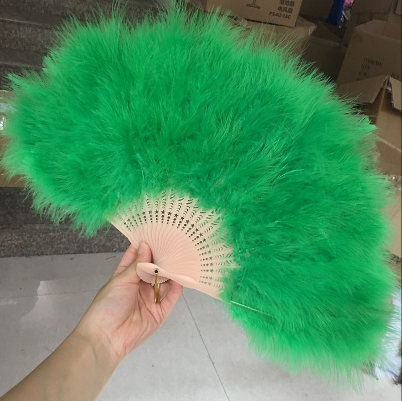 MW-0082 Vintage Roaring Gatsby Burlesque Folding Handheld Feather Hand Fan for Bridal Wedding 1920s Flapper costume accessories