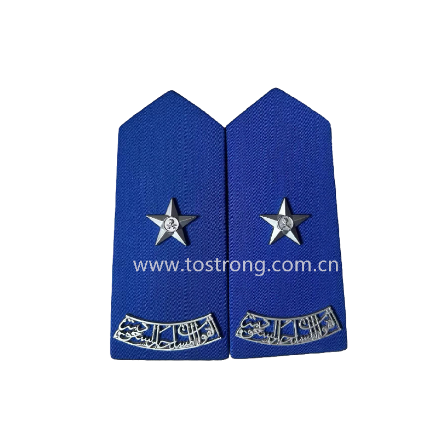 Custom Saudi Arabia Tactical Shoulder Boards Uniform Epaulette Officer Badge Epaulettes Ranks for Uniform