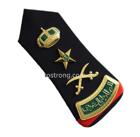 TOSTRONG Factory Custom Saudi Arabia Tactical Shoulder Boards Uniform Epaulette Officer Badge Epaulettes Ranks for Uniform