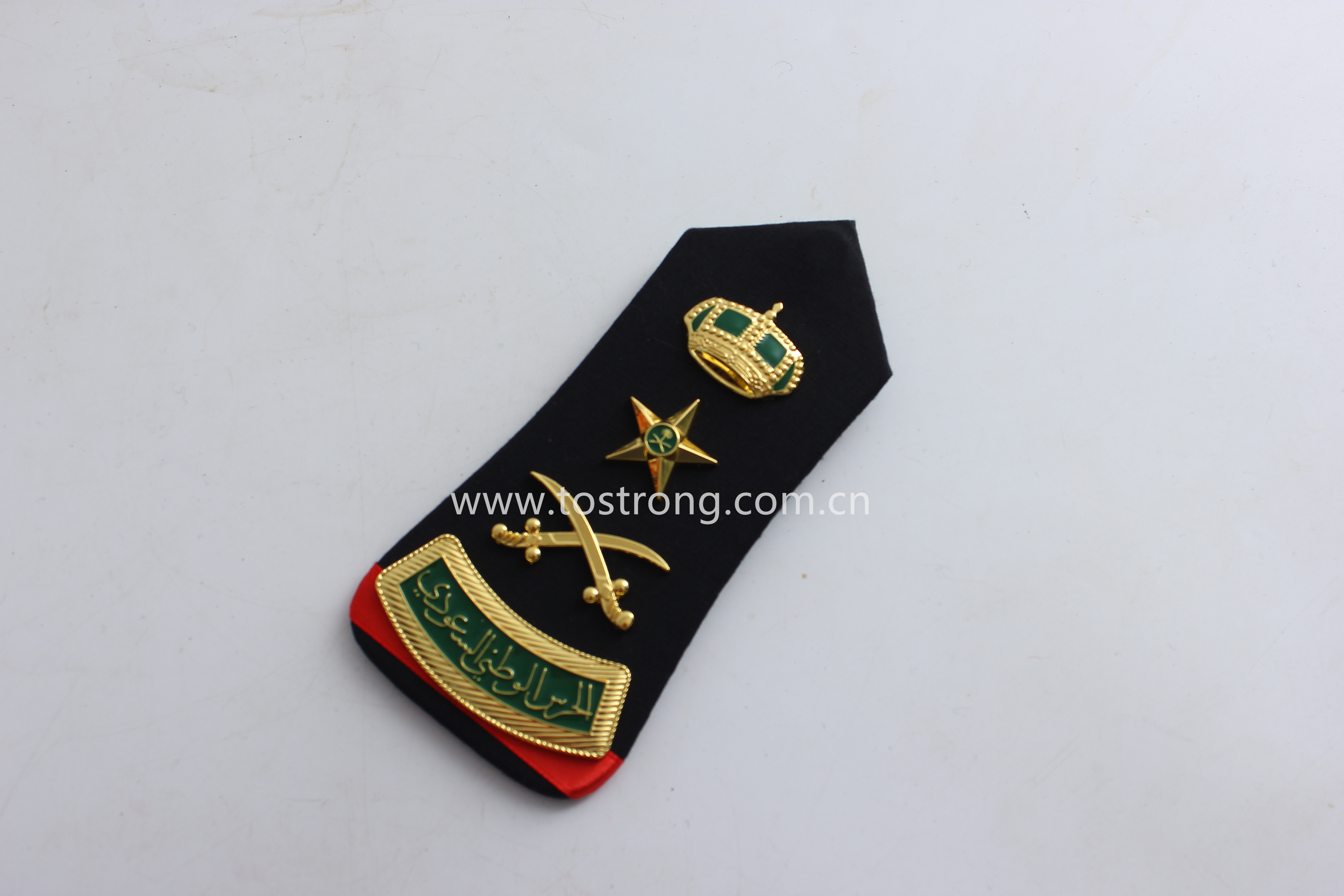 TOSTRONG Factory Custom Saudi Arabia Tactical Shoulder Boards Uniform Epaulette Officer Badge Epaulettes Ranks for Uniform