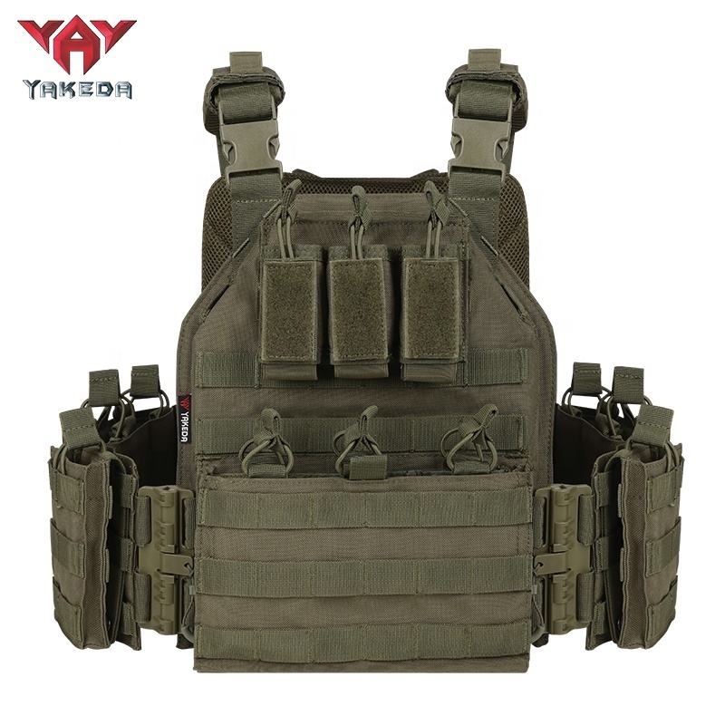 YAKEDA Hot Sale Ranger Green Combat Assault Vest Plate Carrier Tactical Vest Outdoor Molle Tactico Chaleco