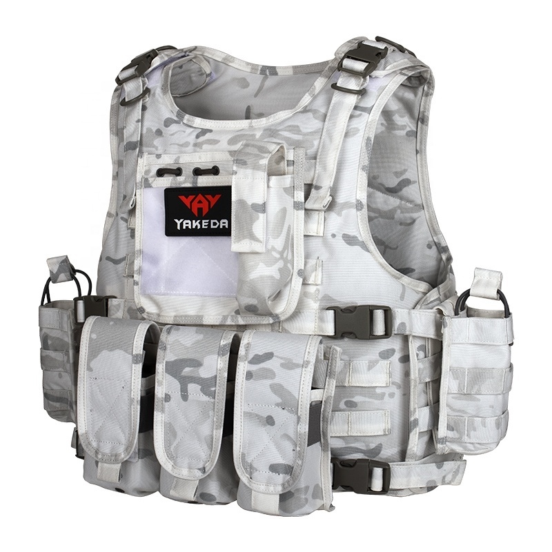 YAKEDA Tactico Winter Hunting White Camouflage Molle Chaleco Tactico Soft Combat Training Tactical Vest