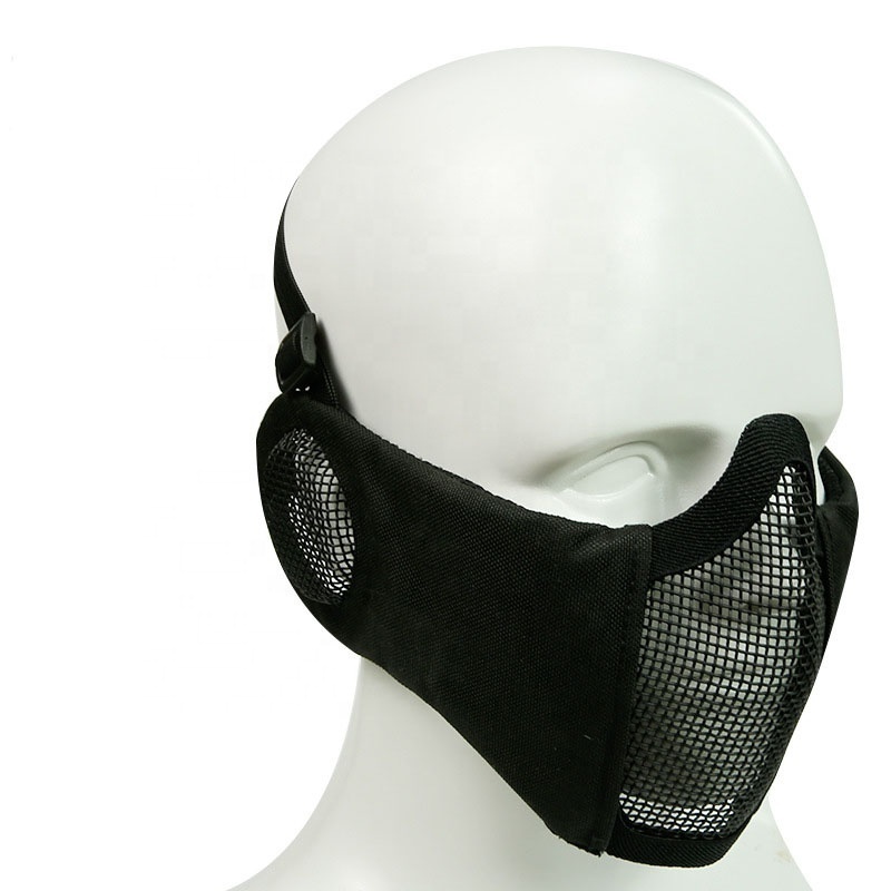 Outdoor Protective Accessories Steel Mesh Half Face Shield Ear Protection Face Mask