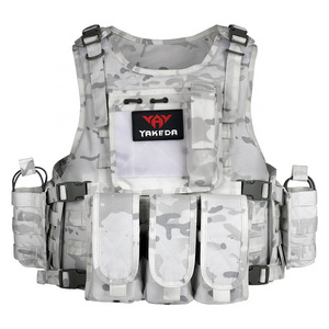 YAKEDA Tactico Winter Hunting White Camouflage Molle Chaleco Tactico Soft Combat Training Tactical Vest