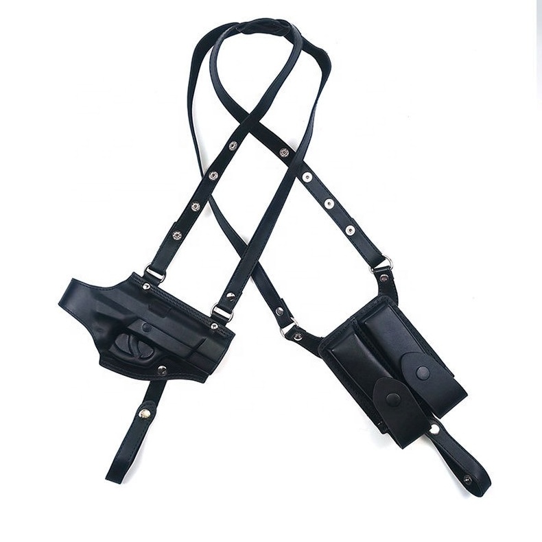 PU Leather Concealed Carry Shoulder Holster Tactical Equipment Magazines Shoulder Underarm Hunting Tactical Accessories Holster