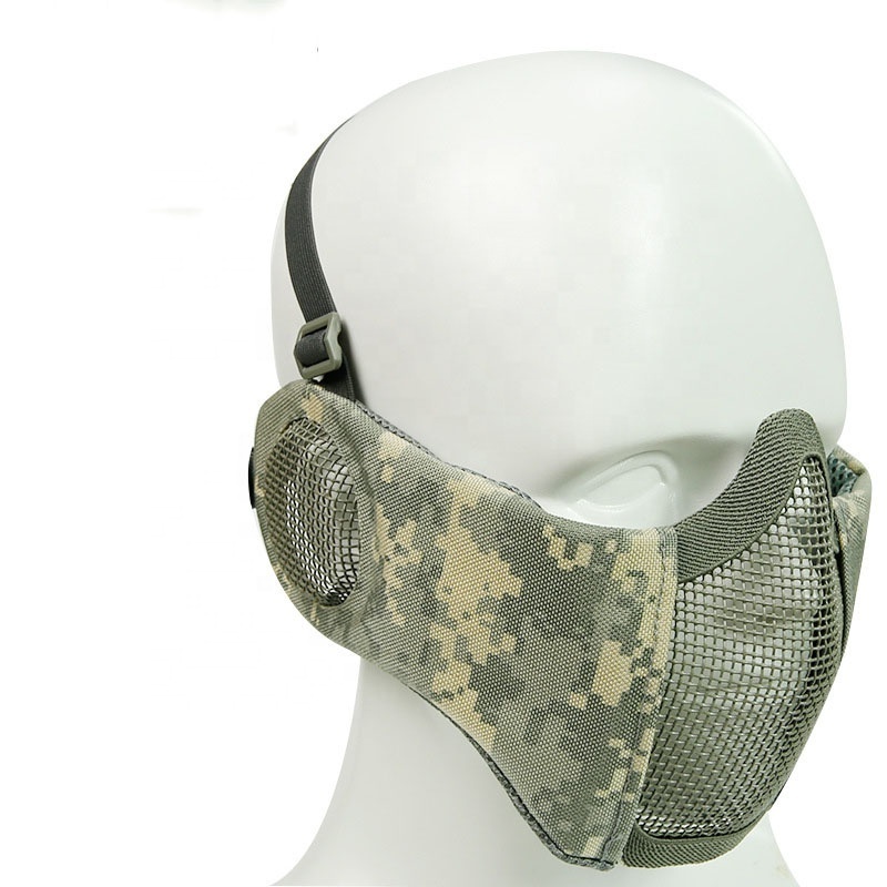 Outdoor Protective Accessories Steel Mesh Half Face Shield Ear Protection Face Mask