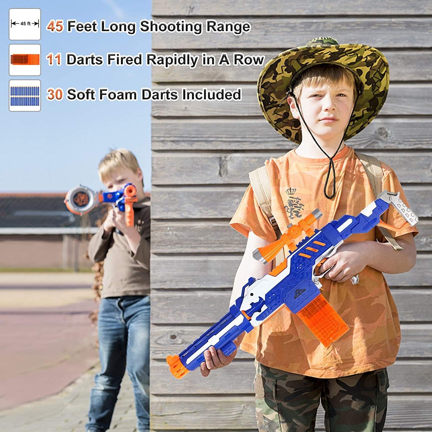 DIY Toy Guns for Boys with Sound and Foam Bullets, Sniper Rifle Gun Electric Dart Blaster Long Range Shoot guns