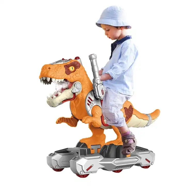 Electric Dinosaur Kids Riding Swing Car With Light Music Dino Walker Toddler Kids Ride On Cars Toys Dinosaur Large Cart Toys