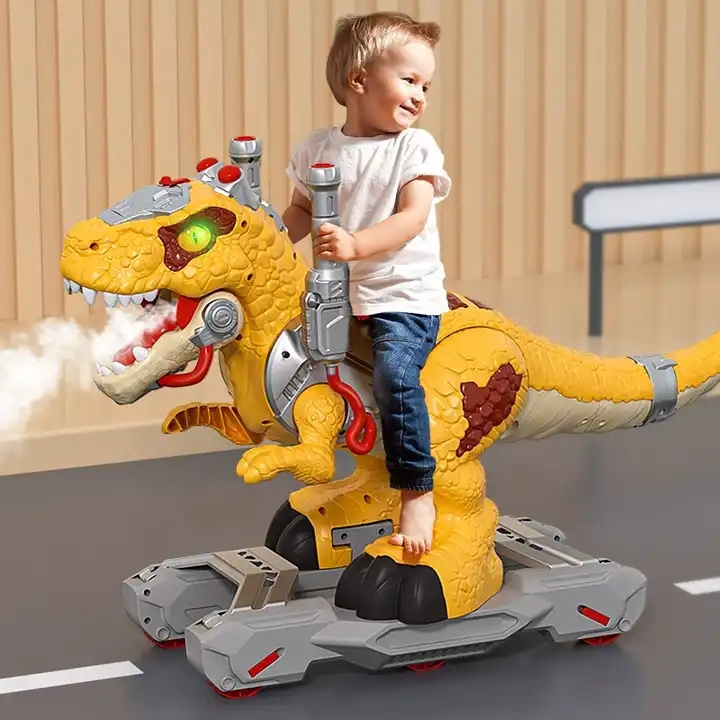 Electric Dinosaur Kids Riding Swing Car With Light Music Dino Walker Toddler Kids Ride On Cars Toys Dinosaur Large Cart Toys